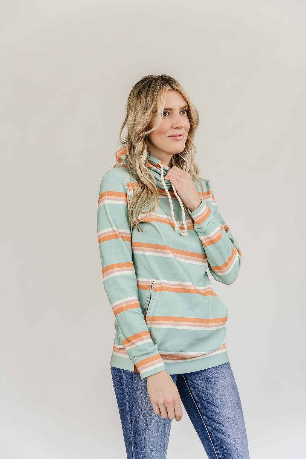 SingleHood Sweatshirt - Blue Stripe