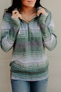 HalfZip Sweatshirt - Serape Emerald