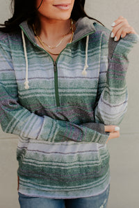 HalfZip Sweatshirt - Serape Emerald