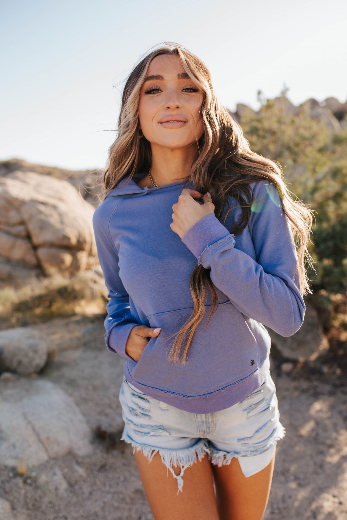 Elevated Sweatshirt Edge - Periwinkle Promise