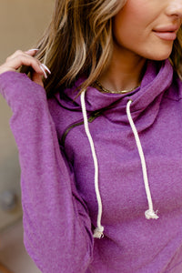 Ampersand Avenue Womens Basic DoubleHood Sweatshirt - Amtheyst