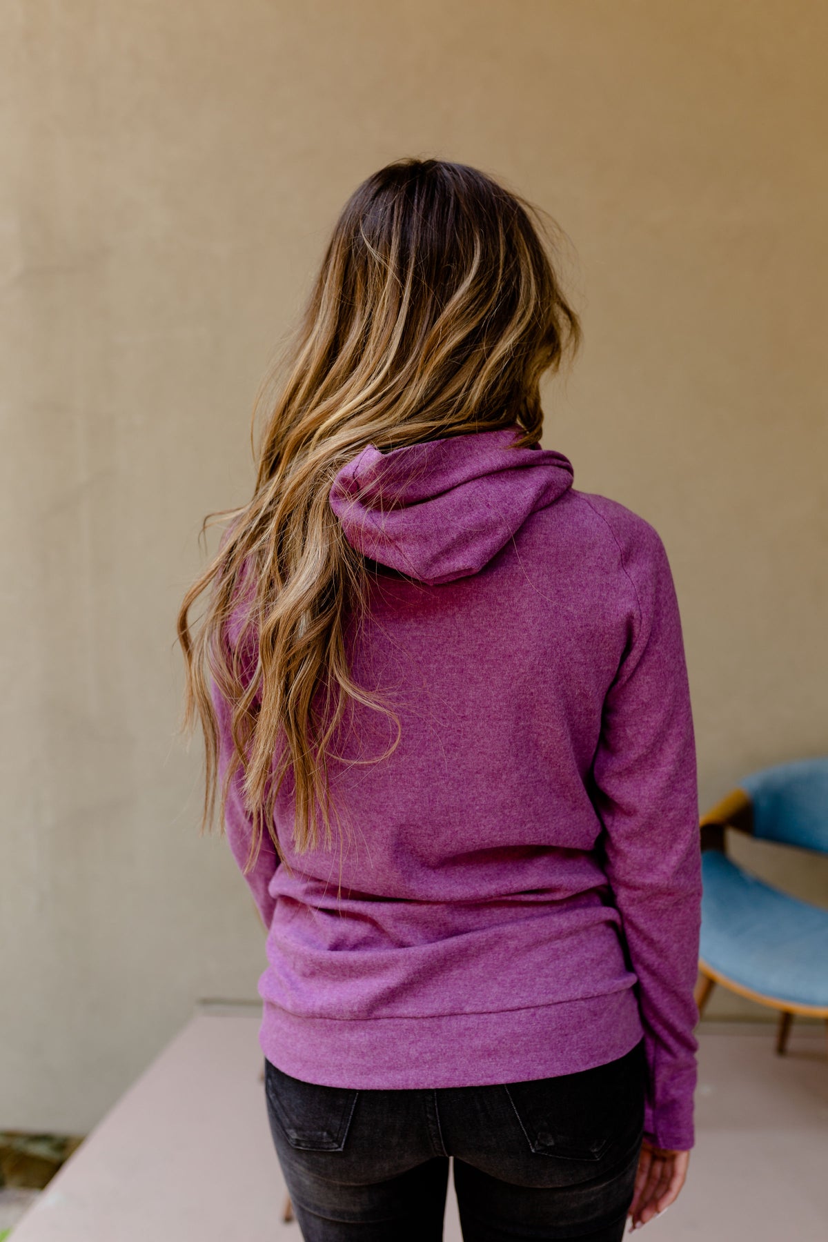 Ampersand Avenue Womens Basic DoubleHood Sweatshirt - Amtheyst