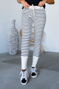 New & Improved Joggers- Ivory Stripe