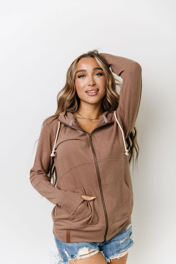 Performance Fleece FullZip Sweatshirt - Fawn