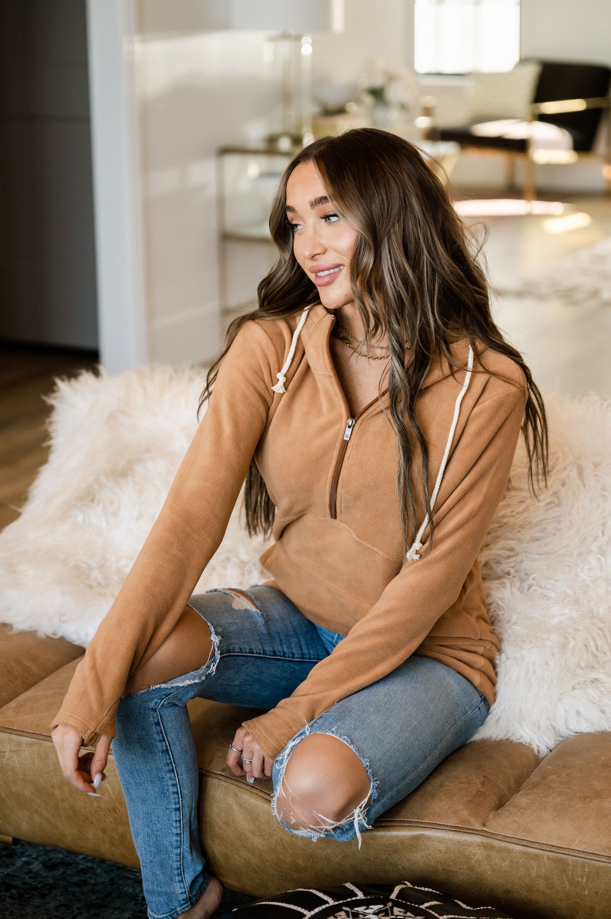 HalfZip Sweatshirt - Cozy Cutie Maple