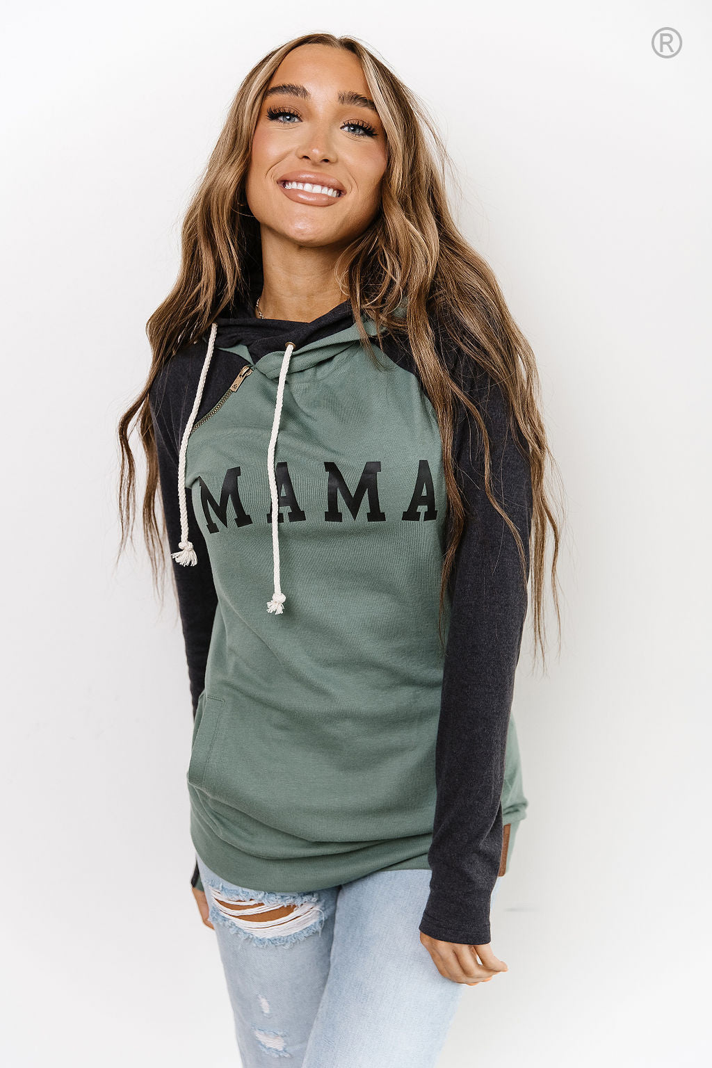 DoubleHood™ Sweatshirt - Mama Sea Green