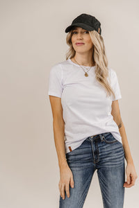 Crew Neck Lulu Tee- White