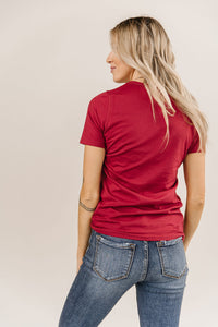 Crew Neck Lulu Tee- Burgundy